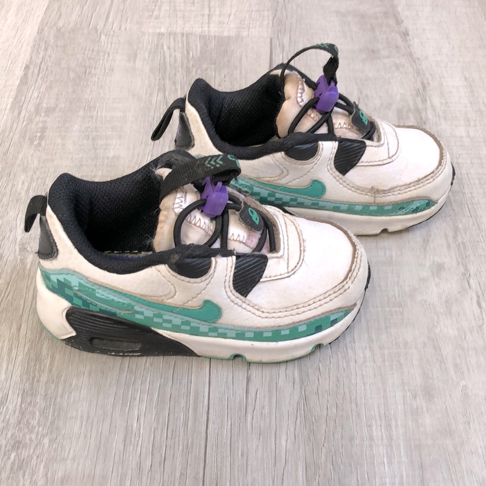 White, teal, purple Nike Air Max. Toddler size 7.
